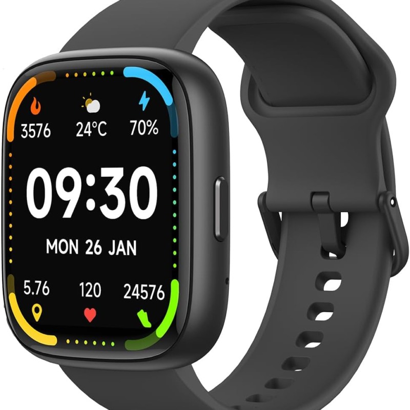 Bettdow SmartWatch, relogio smartwatch com Ecrã tátil e Alexa, à prova d'água IP68, relogio smartwatch feminino e masculino, com modo esportivo e recebimento de notificações