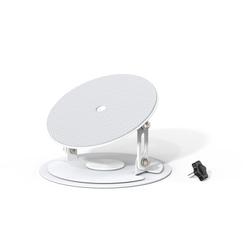 Bettdow Suporte para projetor de aço carbono com parafuso de 6 mm para a maioria dos projetores, base giratória de 360°, suporte ajustável com fácil configuração - branco